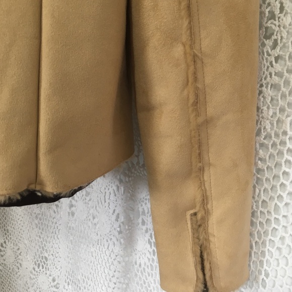 Faux Suede Sherpa Truckers Jacket Washable Sz L - Picture 8 of 8